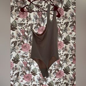 NWT A&F tan one shoulder body suit